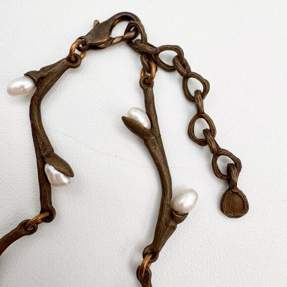 Michael Michaud “Silver Seasons” Catkin Willow Necklace Branch With Real Pearls - Picture 7 of 10